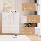 Commode en tissu à 15 tiroirs, 122 cm de haut - Tour de rangement avec cadre en acier et plateau en bois pour chambre, dressing, salon