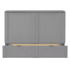 Lit escamotable mural Murphy double/grand avec tiroirs de rangement, lit armoire Murphy compact avec port USB pour chambre d'amis, structure à poulies, gris
