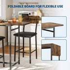 Ensemble table à manger pour 2, Table et chaises de cuisine, Table de bar avec 2 tabourets de bar, Ensemble de table à manger 3 pièces pour petit espace, Appartement