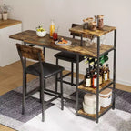 Ensemble table à manger pour 2, Table et chaises de cuisine, Table de bar avec 2 tabourets de bar, Ensemble de table à manger 3 pièces pour petit espace, Appartement