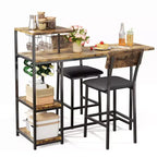 Ensemble table à manger pour 2, Table et chaises de cuisine, Table de bar avec 2 tabourets de bar, Ensemble de table à manger 3 pièces pour petit espace, Appartement