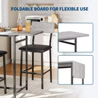 Ensemble table à manger pour 2, Table et chaises de cuisine, Table de bar avec 2 tabourets de bar, Ensemble de table à manger 3 pièces pour petit espace, Appartement