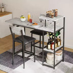 Ensemble table à manger pour 2, Table et chaises de cuisine, Table de bar avec 2 tabourets de bar, Ensemble de table à manger 3 pièces pour petit espace, Appartement