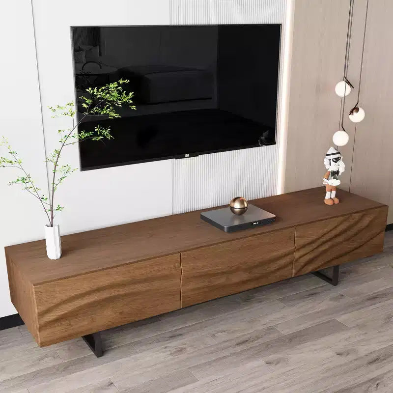 Meuble TV moderne de 82,83 pouces avec tiroirs en bois massif et aérations, meuble multimédia pour salon Gaoyangjiaju