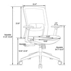 HomeStock Chaise de bureau en similicuir PU noir, réglable en hauteur de 45,28 po, avec roulettes