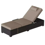 COZONY Lot de 2 chaises longues de patio, chaises longues d'extérieur en rotin avec dossier réglable et coussins