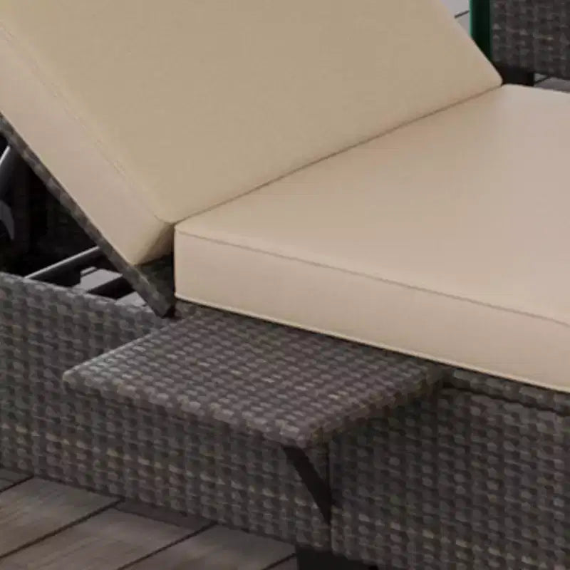 COZONY Lot de 2 chaises longues de patio, chaises longues d'extérieur en rotin avec dossier réglable et coussins