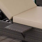 COZONY Lot de 2 chaises longues de patio, chaises longues d'extérieur en rotin avec dossier réglable et coussins