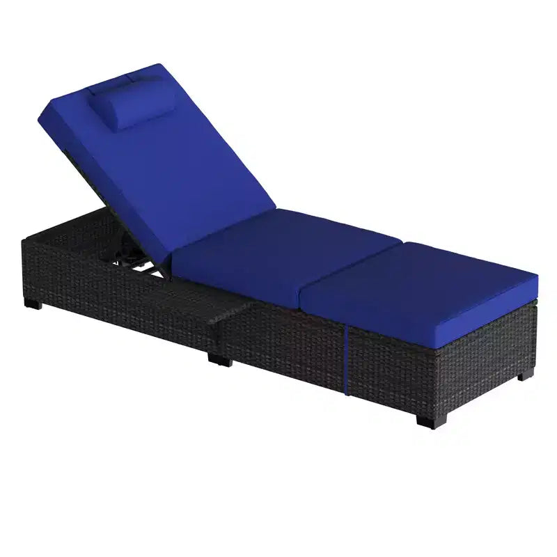 COZONY Lot de 2 chaises longues de patio, chaises longues d'extérieur en rotin avec dossier réglable et coussins