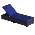 COZONY Lot de 2 chaises longues de patio, chaises longues d'extérieur en rotin avec dossier réglable et coussins