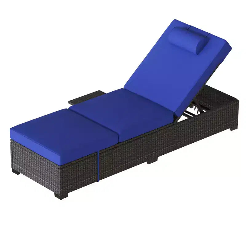COZONY Lot de 2 chaises longues de patio, chaises longues d'extérieur en rotin avec dossier réglable et coussins
