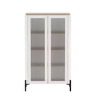 Meuble de rangement GDFStudio Biorn 31,5 avec porte en verre trempé moderne et plateau de rangement