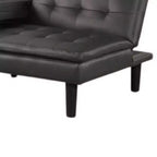 Canapé convertible Royal Hampton, plateau rabattable et porte-gobelet, similicuir gris