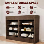Commode 6 tiroirs au design cannelé en bois, commode moderne en chêne, organisateur de rangement pour chambre à coucher, salon, couloir, entrée, chêne naturel