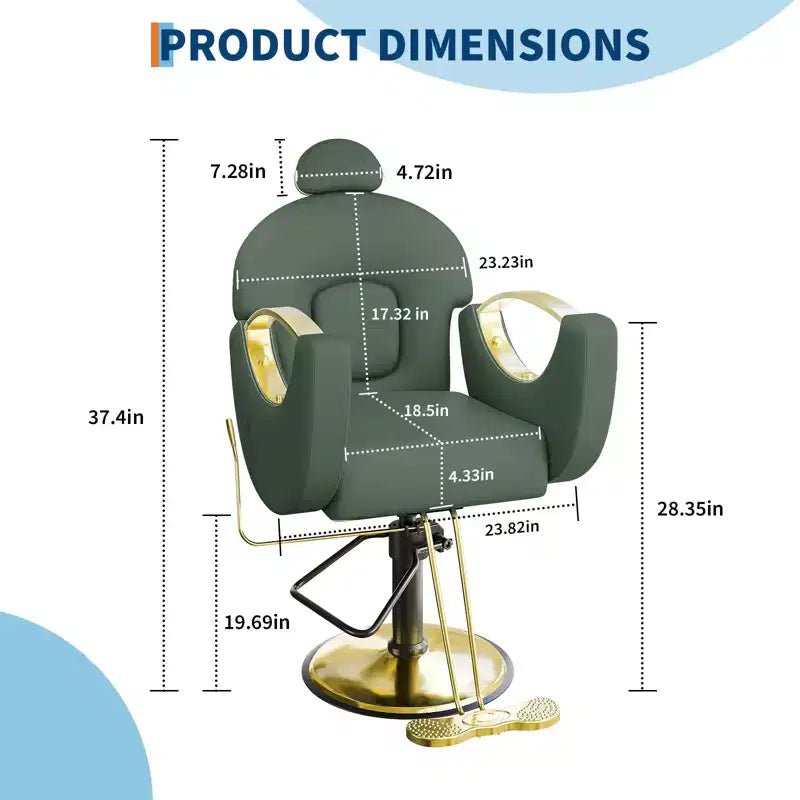 Fauteuil de barbier COZONY pour coiffeur, Fauteuil de salon inclinable avec réglage hydraulique de la hauteur et rotation à 360°, Charge maximale 150 kg, Équipement de spa de beauté