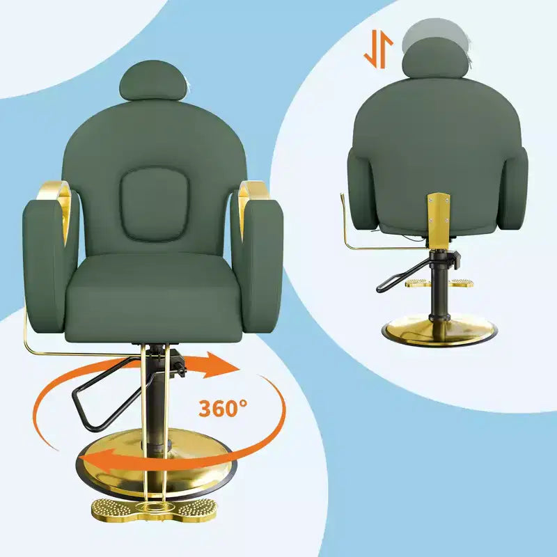 Fauteuil de barbier COZONY pour coiffeur, Fauteuil de salon inclinable avec réglage hydraulique de la hauteur et rotation à 360°, Charge maximale 150 kg, Équipement de spa de beauté