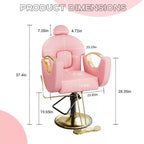 Fauteuil de barbier COZONY pour coiffeur, Fauteuil de salon inclinable avec réglage hydraulique de la hauteur et rotation à 360°, Charge maximale 150 kg, Équipement de spa de beauté