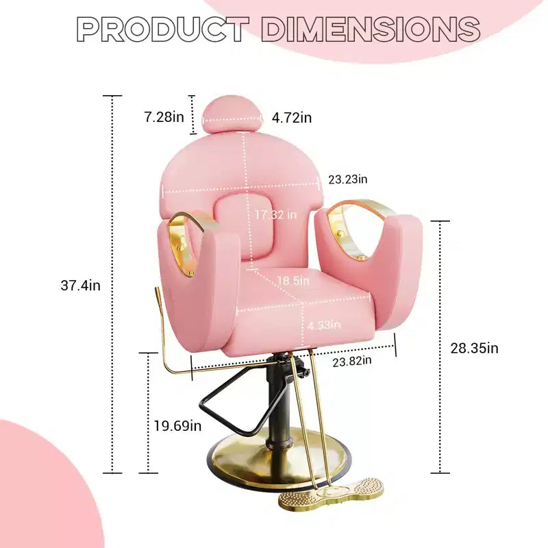 Fauteuil de barbier COZONY pour coiffeur, Fauteuil de salon inclinable avec réglage hydraulique de la hauteur et rotation à 360°, Charge maximale 150 kg, Équipement de spa de beauté