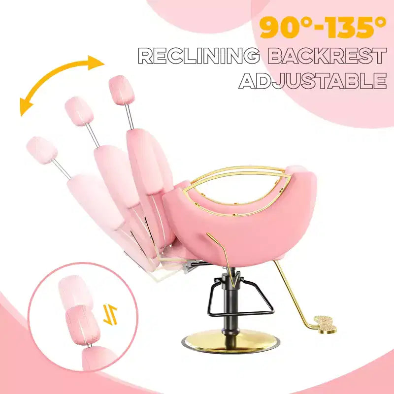 Fauteuil de barbier COZONY pour coiffeur, Fauteuil de salon inclinable avec réglage hydraulique de la hauteur et rotation à 360°, Charge maximale 150 kg, Équipement de spa de beauté