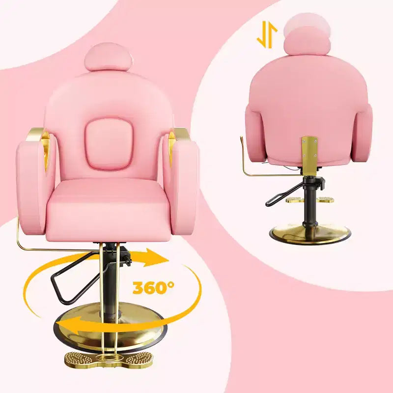 Fauteuil de barbier COZONY pour coiffeur, Fauteuil de salon inclinable avec réglage hydraulique de la hauteur et rotation à 360°, Charge maximale 150 kg, Équipement de spa de beauté