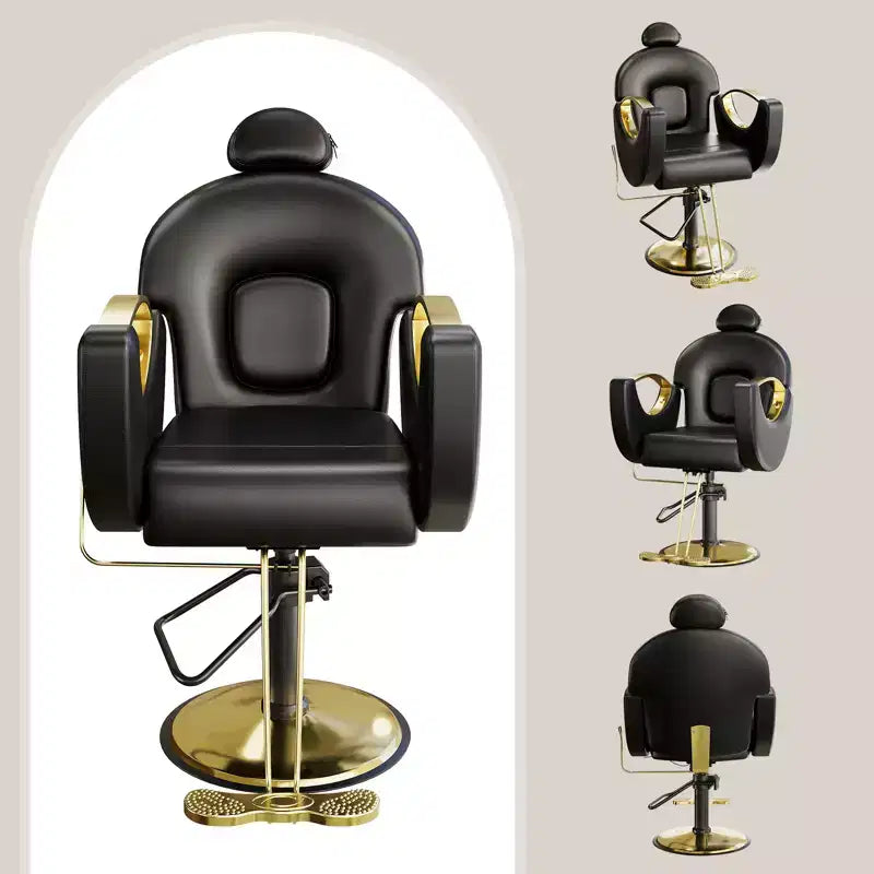 Fauteuil de barbier COZONY pour coiffeur, Fauteuil de salon inclinable avec réglage hydraulique de la hauteur et rotation à 360°, Charge maximale 150 kg, Équipement de spa de beauté