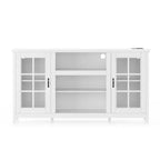 Meuble TV en bois pour téléviseur de 65 pouces, meuble de divertissement moderne avec armoires de rangement, table console multimédia
