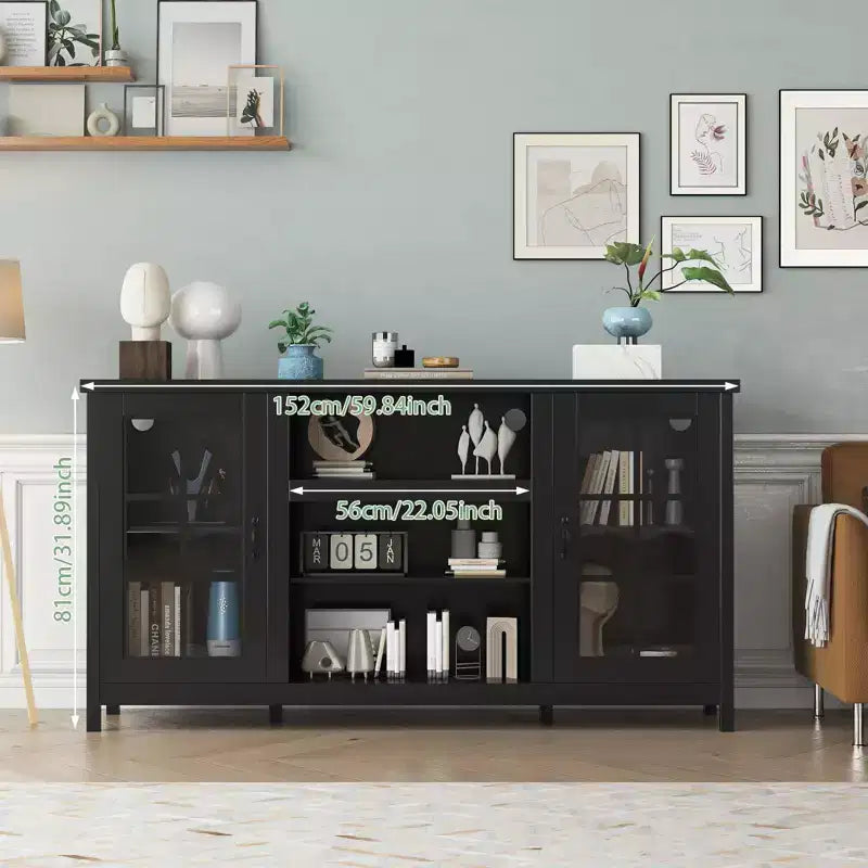 Meuble TV en bois pour téléviseur de 65 pouces, meuble de divertissement moderne avec armoires de rangement, table console multimédia