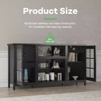 Meuble TV en bois pour téléviseur de 65 pouces, meuble de divertissement moderne avec armoires de rangement, table console multimédia