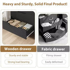 Commode Garvee 8 tiroirs pour chambre à coucher, commode de 140 cm de large, tiroirs horizontaux indépendants avec rangement, commode de rangement en bois pour chambre à coucher