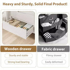 Commode Garvee 8 tiroirs pour chambre à coucher, commode de 140 cm de large, tiroirs horizontaux indépendants avec rangement, commode de rangement en bois pour chambre à coucher