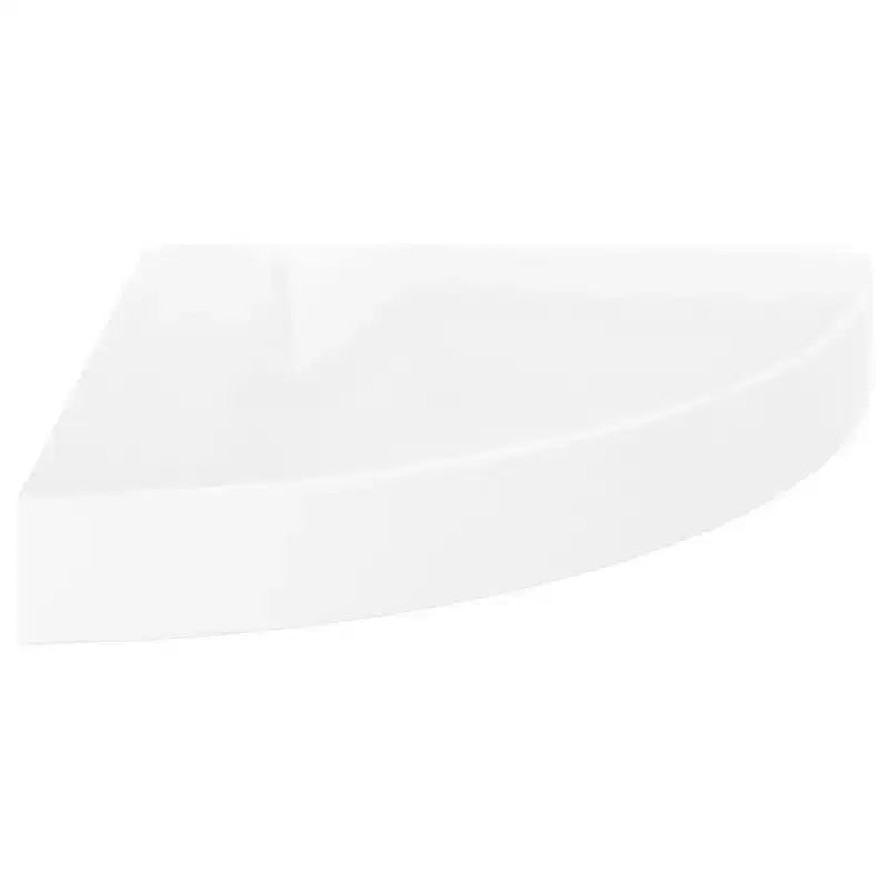 Lot de 2 étagères d'angle en MDF alvéolé blanc brillant, métal