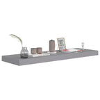 Étagère murale, lot de 4, gris, nid d'abeille, MDF, métal, 80 x 23,6 cm