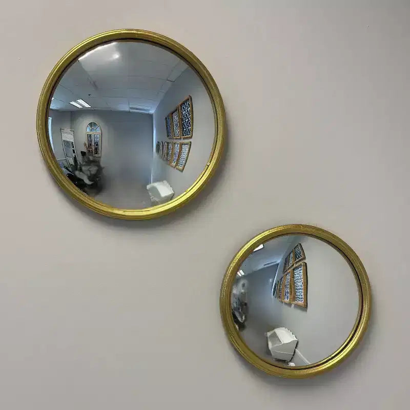 Miroir Convexe Doré Slickblue 10-12, Cadre Métallique, Accent Décoratif Mural pour Salon ou Entrée, Petit ou Moyen
