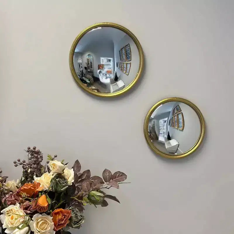 Miroir Convexe Doré Slickblue 10-12, Cadre Métallique, Accent Décoratif Mural pour Salon ou Entrée, Petit ou Moyen