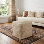 HomeRoots Pouf/Ottoman en jute naturel 18 po