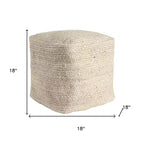 HomeRoots Pouf/Ottoman en jute naturel 18 po