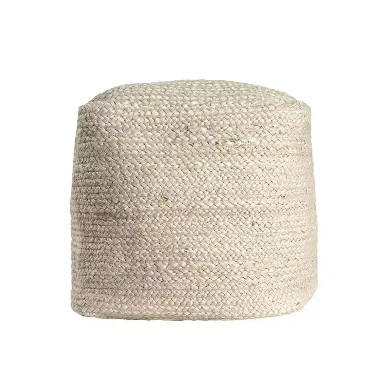 HomeRoots Pouf/Ottoman en jute naturel 18 po