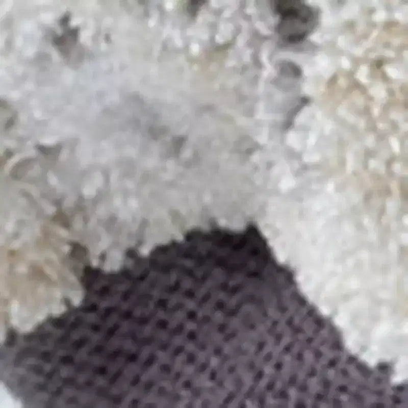 HomeRoots Pouf Ottoman Médaillon Rembourré Ivoire et Gris Clair 18 pouces