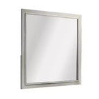 Miroir de Commode Royal Hampton, Bois d'Hévéa Blanc Antique Subtil, Carré 40 Pouces
