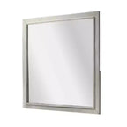 Miroir de Commode Royal Hampton, Bois d'Hévéa Blanc Antique Subtil, Carré 40 Pouces