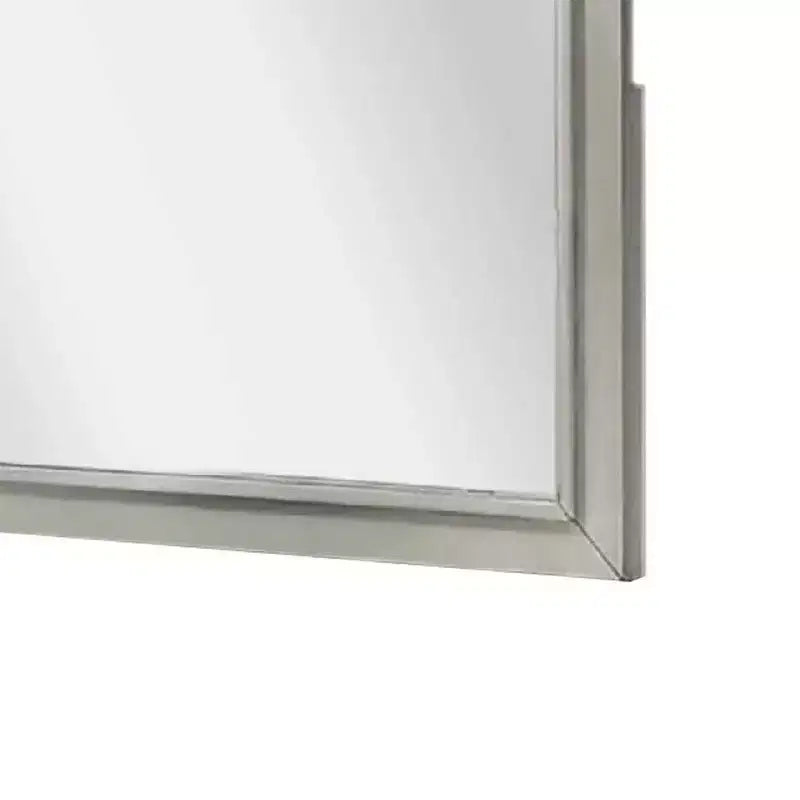 Miroir de Commode Royal Hampton, Bois d'Hévéa Blanc Antique Subtil, Carré 40 Pouces