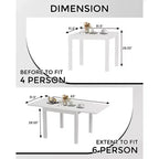 Table à manger extensible en aluminium, fer et bois, effet grain de boisTable à manger rectangulaire extensible pour porche, jardin, balcon