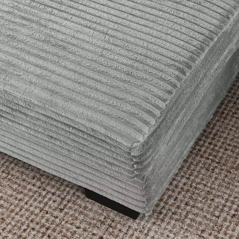 Canapé sectionnel convertible EHMKNP en velours côtelé, canapé modulaire en forme de L avec pouf