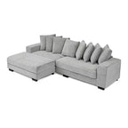 Canapé sectionnel convertible EHMKNP en velours côtelé, canapé modulaire en forme de L avec pouf