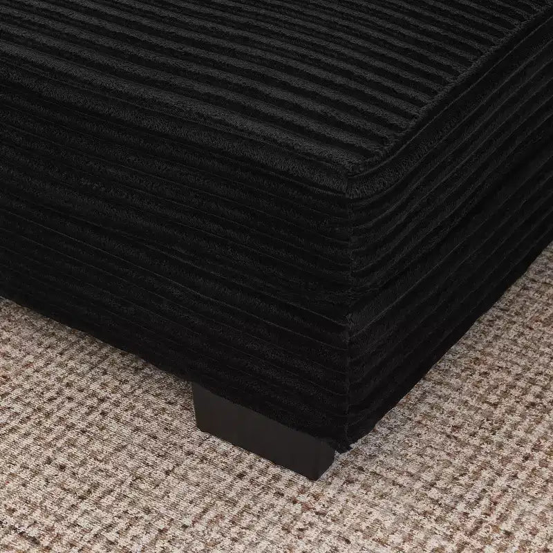 Canapé sectionnel convertible EHMKNP en velours côtelé, canapé modulaire en forme de L avec pouf