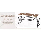 Table à manger rectangulaire pour 6 personnes, tables de cuisine avec pieds en métal très résistants, marron rétro