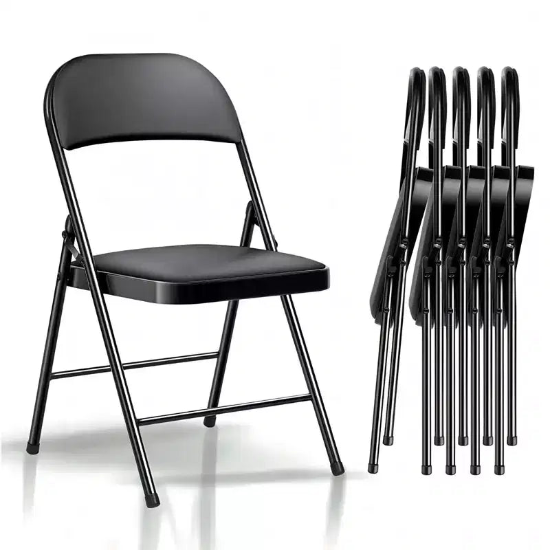 SUGIFT 6-Pack Padded Folding Chairs  Durable Steel Frame, Fabric Cover, Event & Home Use