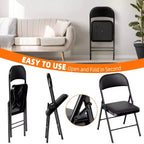 SUGIFT Lot de 6 chaises pliantes rembourrées – Structure en acier durable, revêtement en tissu, pour événements et usage domestique