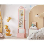 Meuble à bijoux pour enfants 46 avec miroir pleine longueur, tiroirs de rangement et armoire à bijoux pour l'anniversaire des enfants