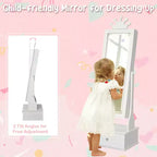 Meuble à bijoux pour enfants 46 avec miroir pleine longueur, tiroirs de rangement et armoire à bijoux pour l'anniversaire des enfants